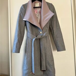Ted Baker Pink and Gray Coat Size 1